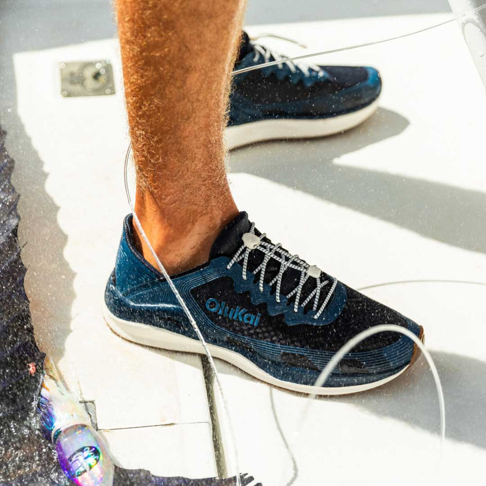 ‘Ahi Men’s Water Boat Shoes - Mood Indigo / Coastal Blue | OluKai Men