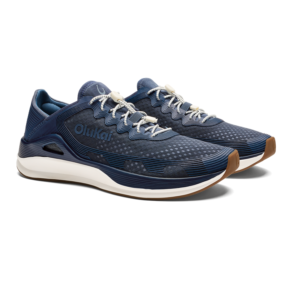 ‘Ahi Men’s Water Boat Shoes - Mood Indigo / Coastal Blue | OluKai Men