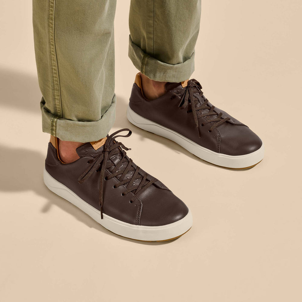 Lae‘ahi Lī ‘Ili Men's Leather Sneakers - Dark Java | OluKai Men