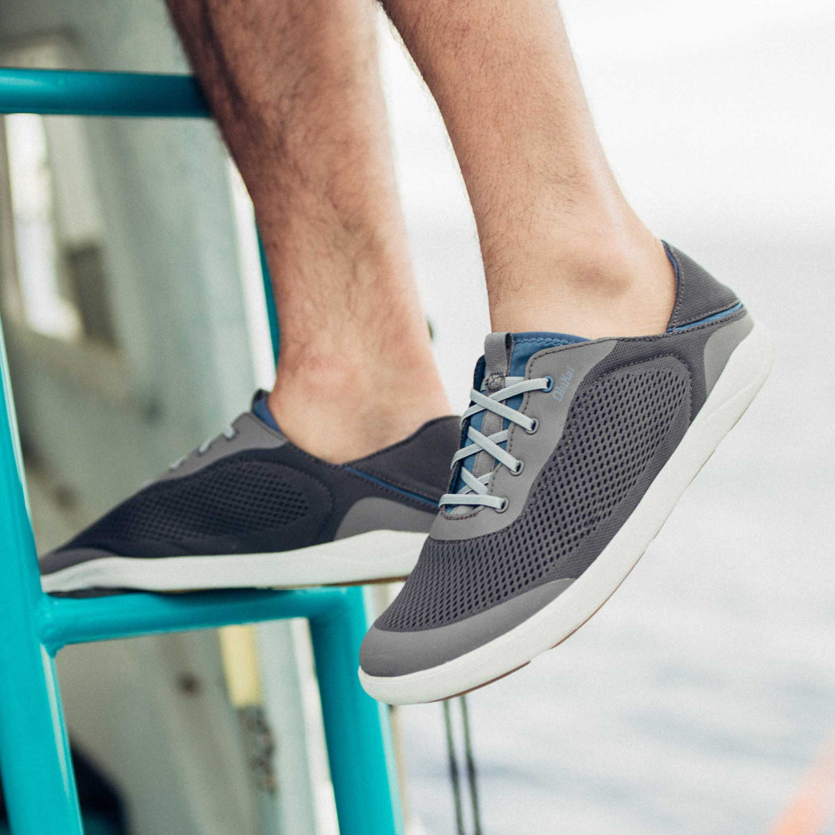 Moku Pae Men's Boat Shoes - Pavement / Vintage Blue | OluKai Men