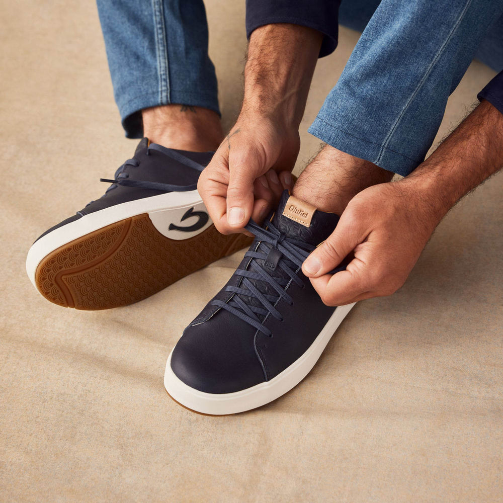 Lae‘ahi Lī ‘Ili Men's Leather Sneakers - Trench Blue | OluKai Men