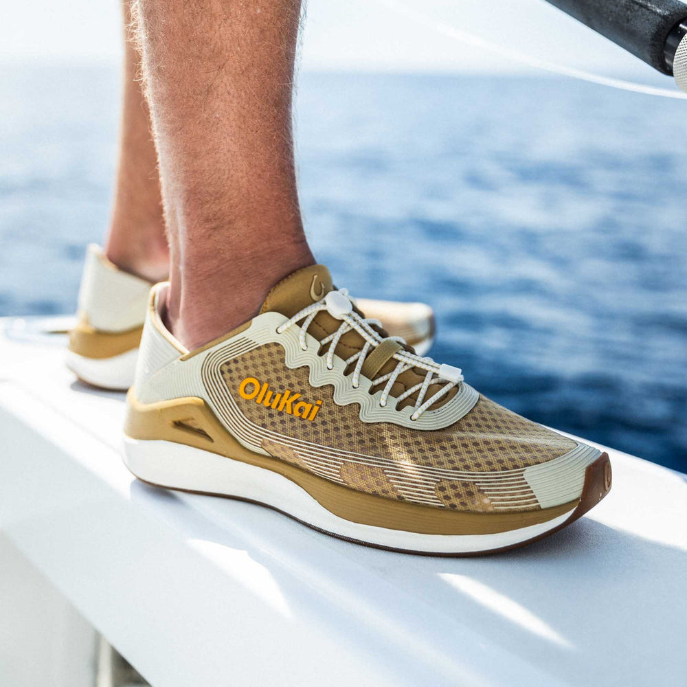 ‘Ahi Men’s Water Boat Shoes - Tan / Tapa | OluKai Men