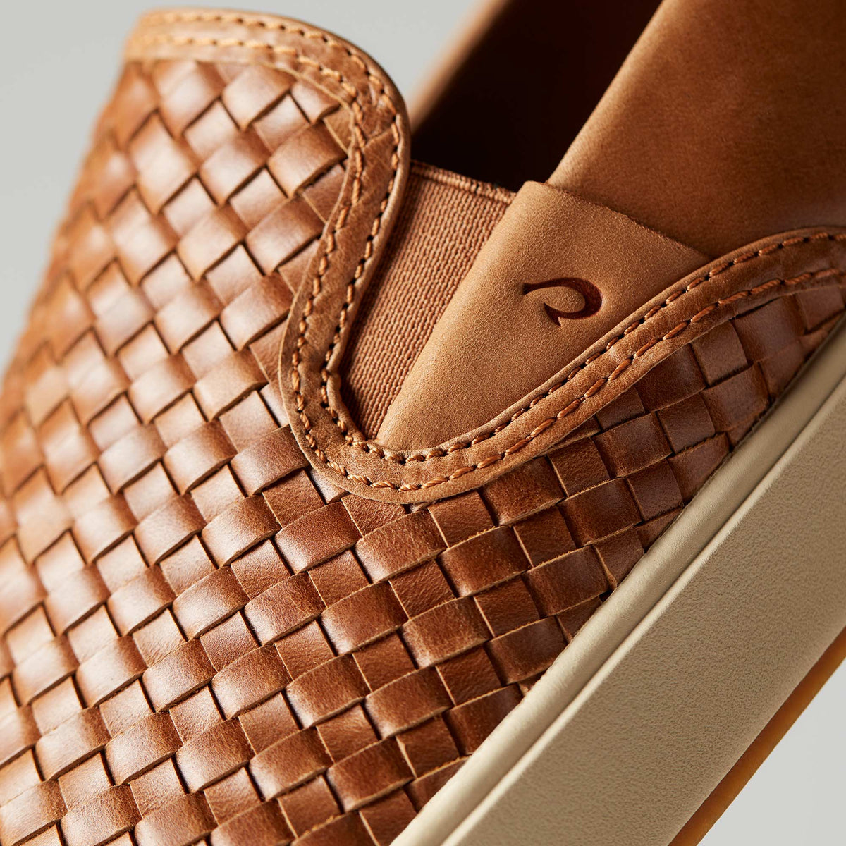 Lae‘ahi Lauhala Men's Leather Slip-On Sneakers - Fox | OluKai Men