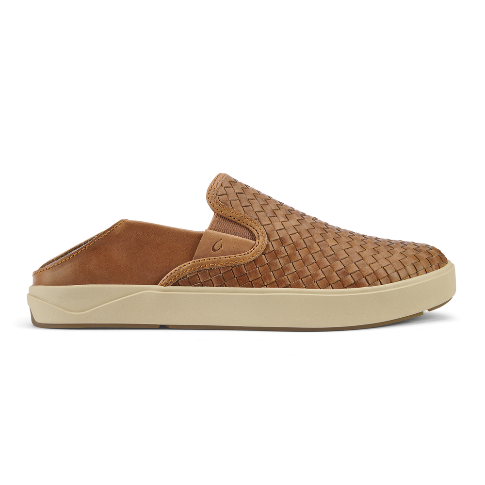 Lae‘ahi Lauhala Men's Leather Slip-On Sneakers - Fox | OluKai Men