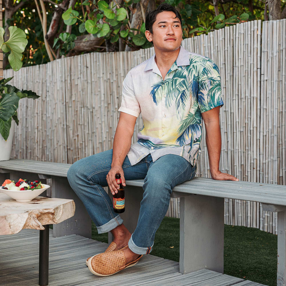 Lae‘ahi Lauhala Men's Leather Slip-On Sneakers - Fox | OluKai Men