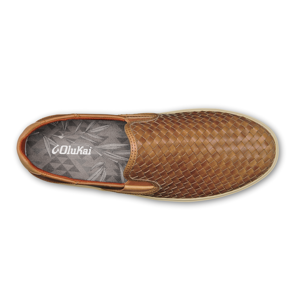 Lae‘ahi Lauhala Men's Leather Slip-On Sneakers - Fox | OluKai Men