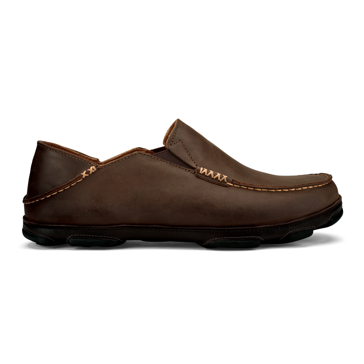 Moloā Men's Leather Slip On Shoes - Dark Wood / Dark Java | OluKai Men