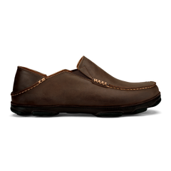 Moloā Men's Leather Slip On Shoes - Dark Wood / Dark Java | OluKai Men