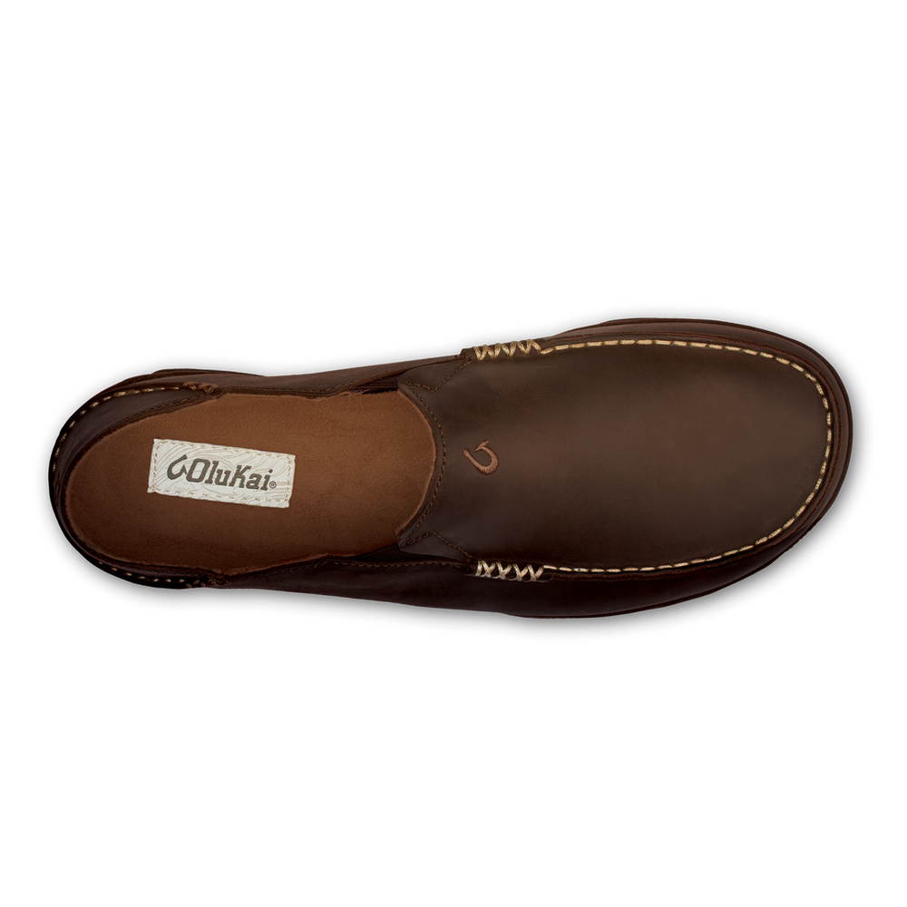 Moloā Men's Leather Slip On Shoes - Dark Wood / Dark Java | OluKai Men