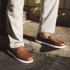 Kākaha Nia Men‘s Leather Slip-On Shoes - Fox | OluKai Men