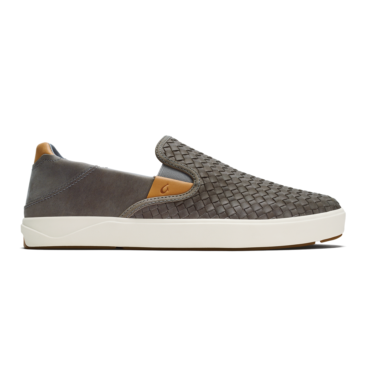Lae‘ahi Lauhala Men's Leather Slip-On Sneakers - Ash | OluKai Men