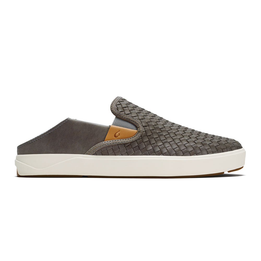 Lae‘ahi Lauhala Men's Leather Slip-On Sneakers - Ash | OluKai Men