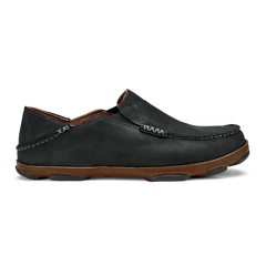 Moloā Men's Leather Slip On Shoes - Black / Toffee | OluKai Men