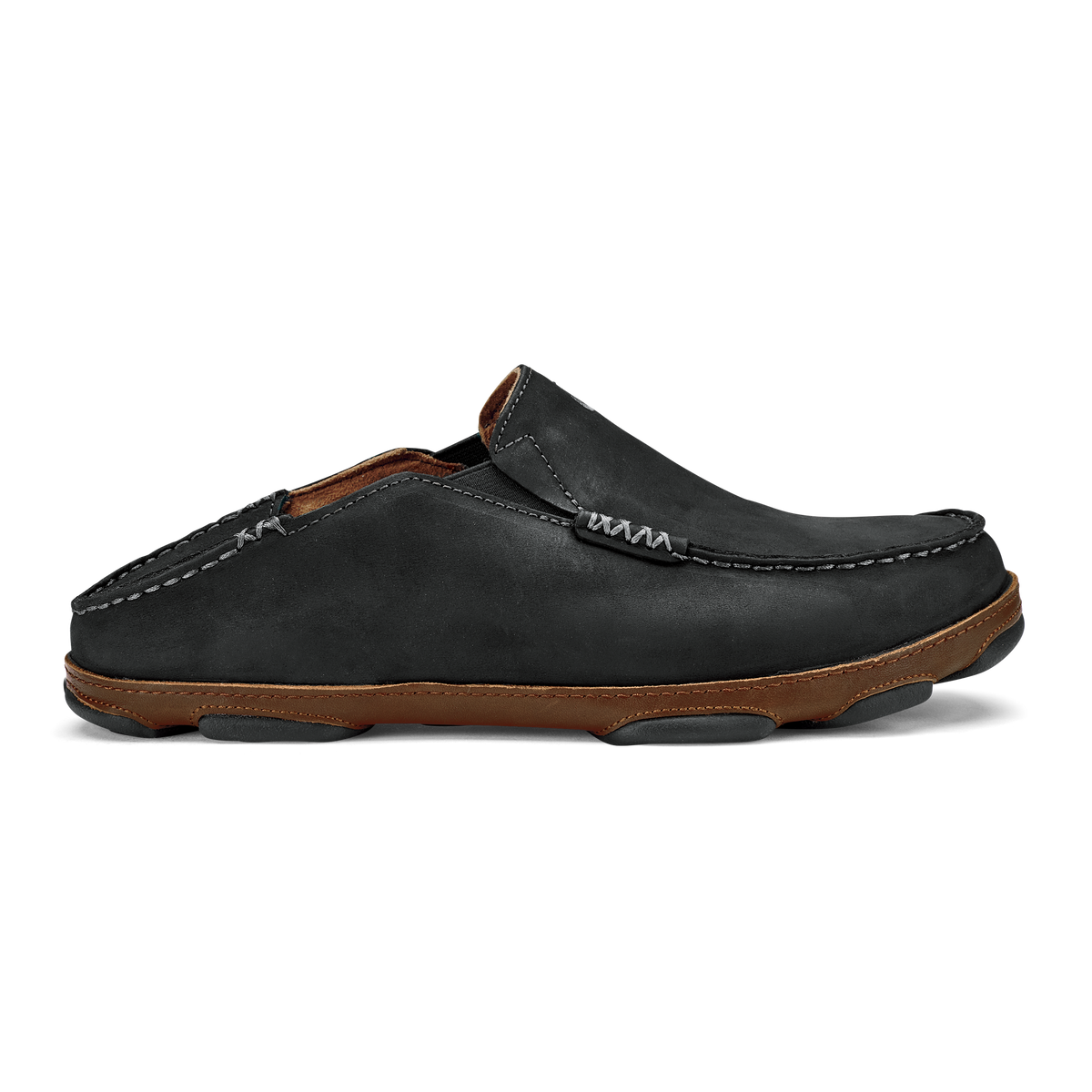 Moloā Men's Leather Slip On Shoes - Black / Toffee | OluKai Men
