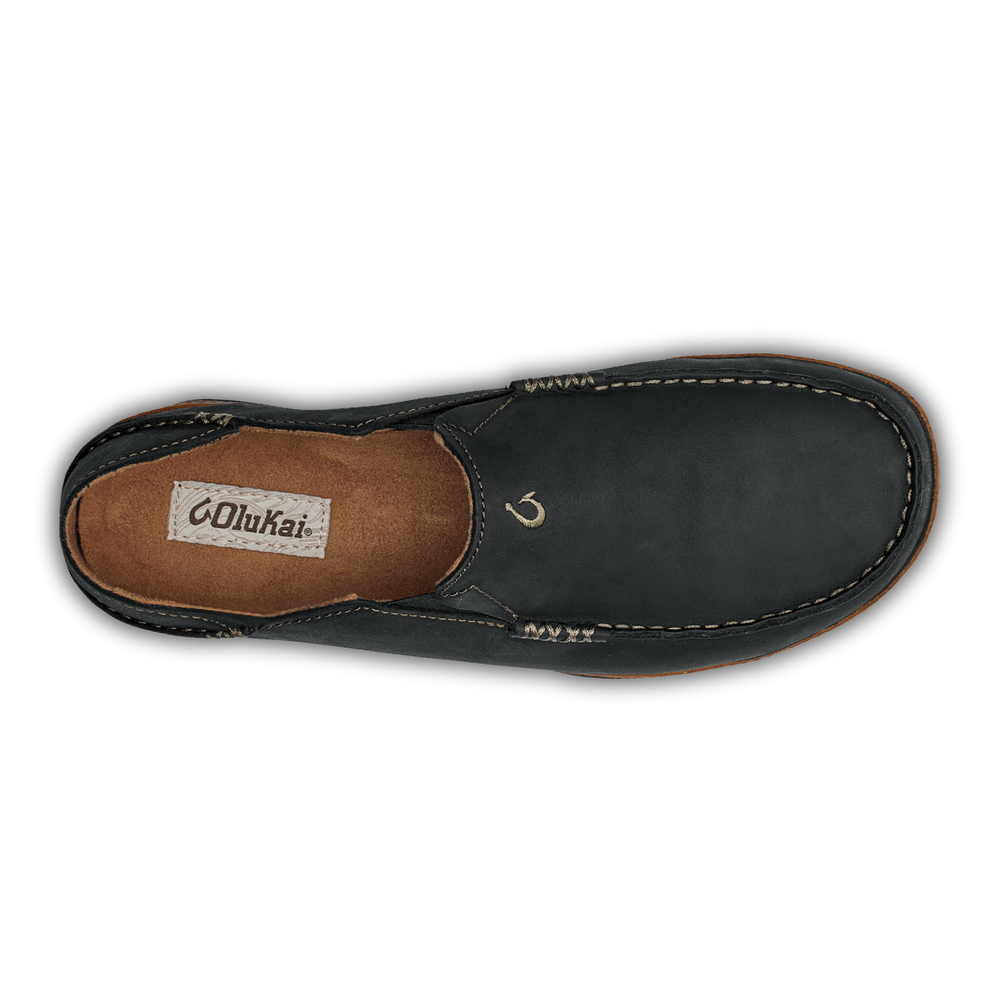 Moloā Men's Leather Slip On Shoes - Black / Toffee | OluKai Men