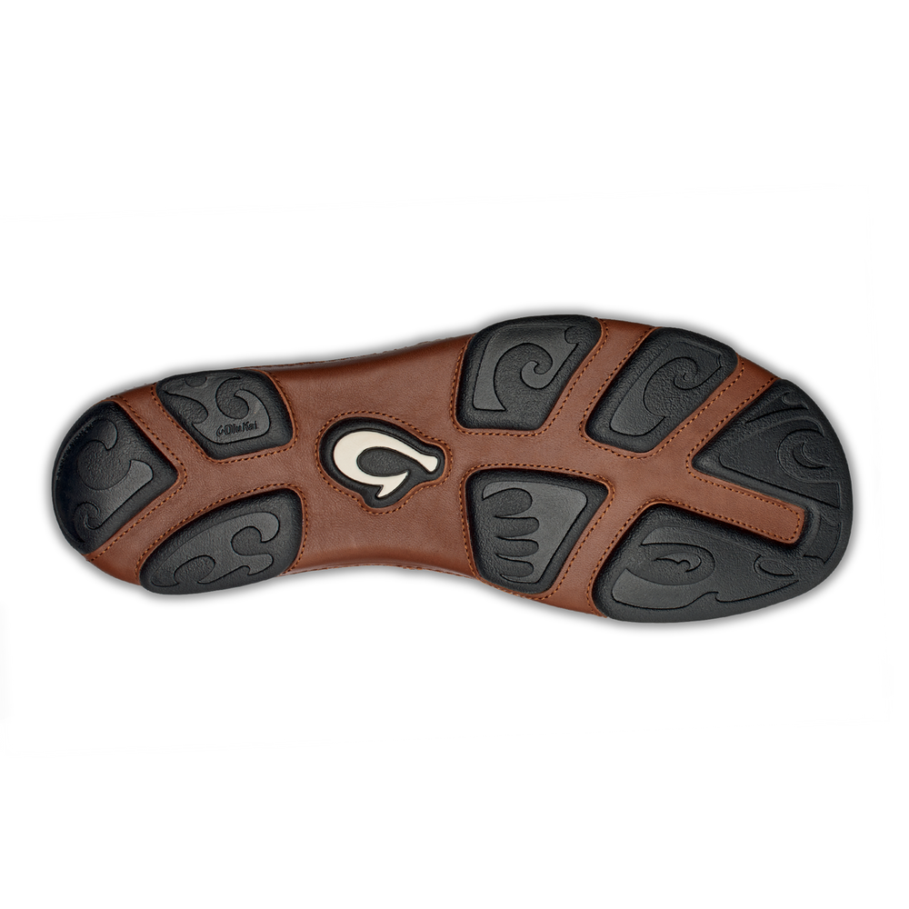 Moloā Men's Leather Slip On Shoes - Black / Toffee | OluKai Men