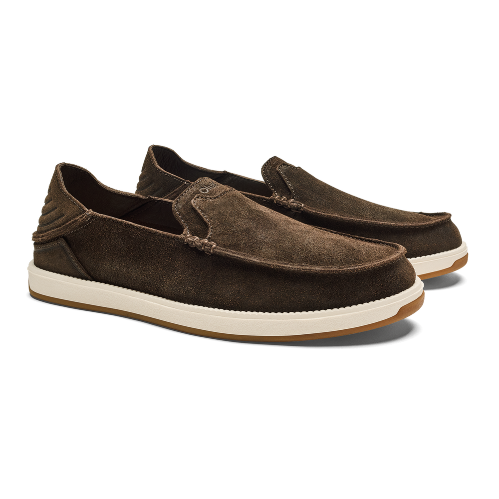 Kākaha Nia Men‘s Suede Slip-On Shoes - Dark Wood | OluKai Men