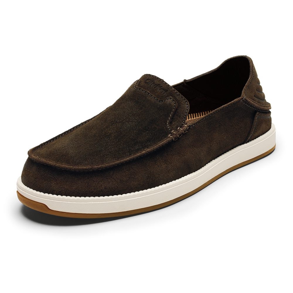 Kākaha Nia Men‘s Suede Slip-On Shoes - Dark Wood | OluKai Men