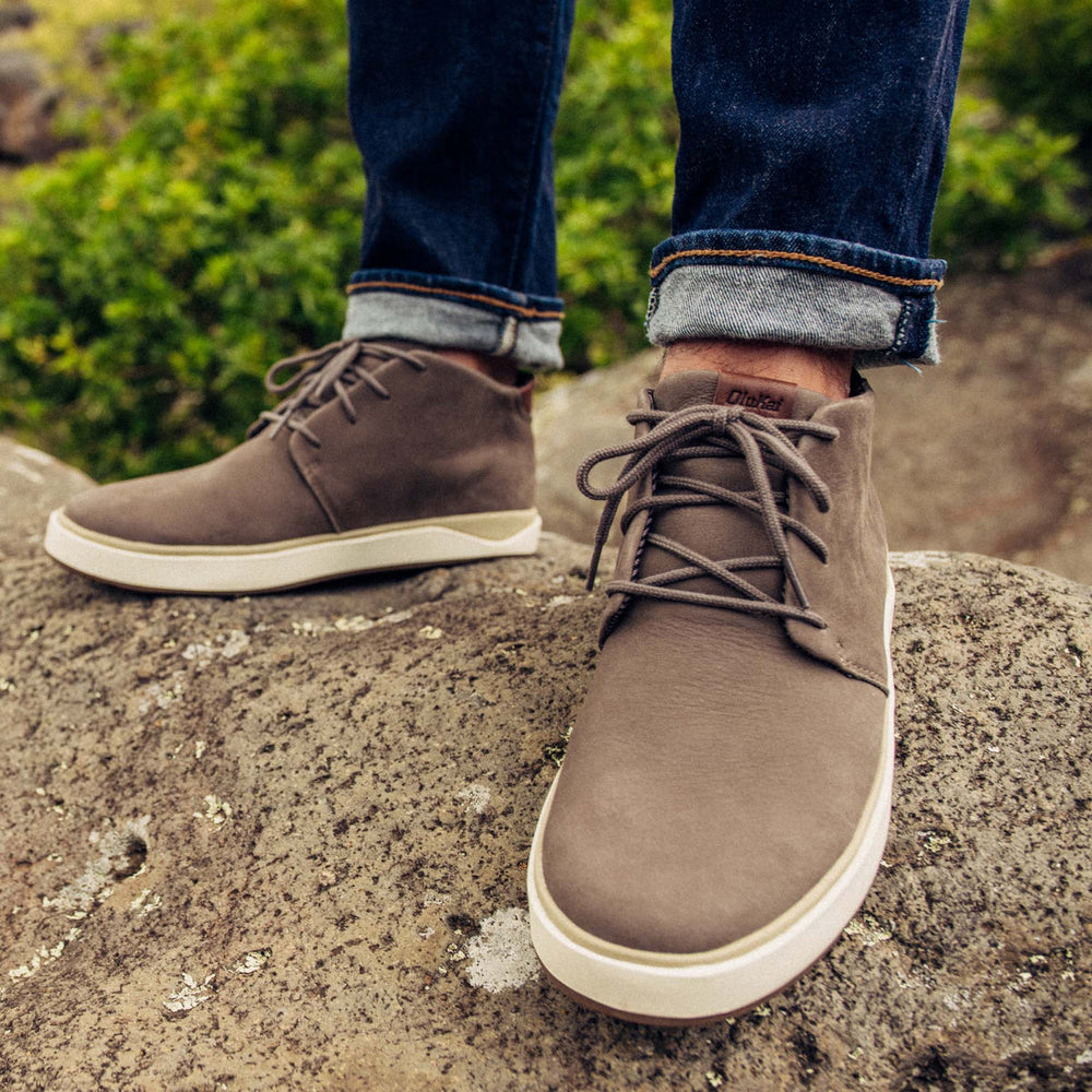 Papakū 'Ili Men’s Waterproof Leather Boots- Mustang | OluKai Men