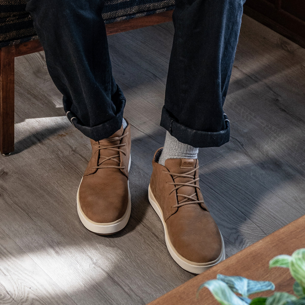 Papakū 'Ili Men’s Waterproof Leather Boots- Tan | OluKai Men
