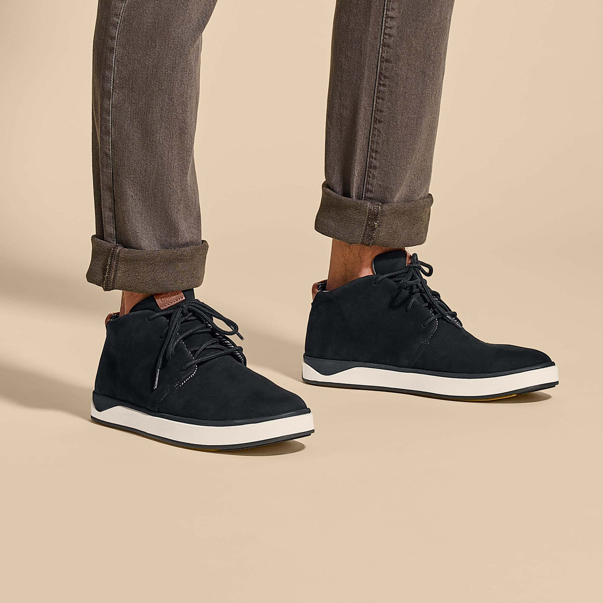 Papakū 'Ili Men’s Waterproof Leather Boots- Black | OluKai Men