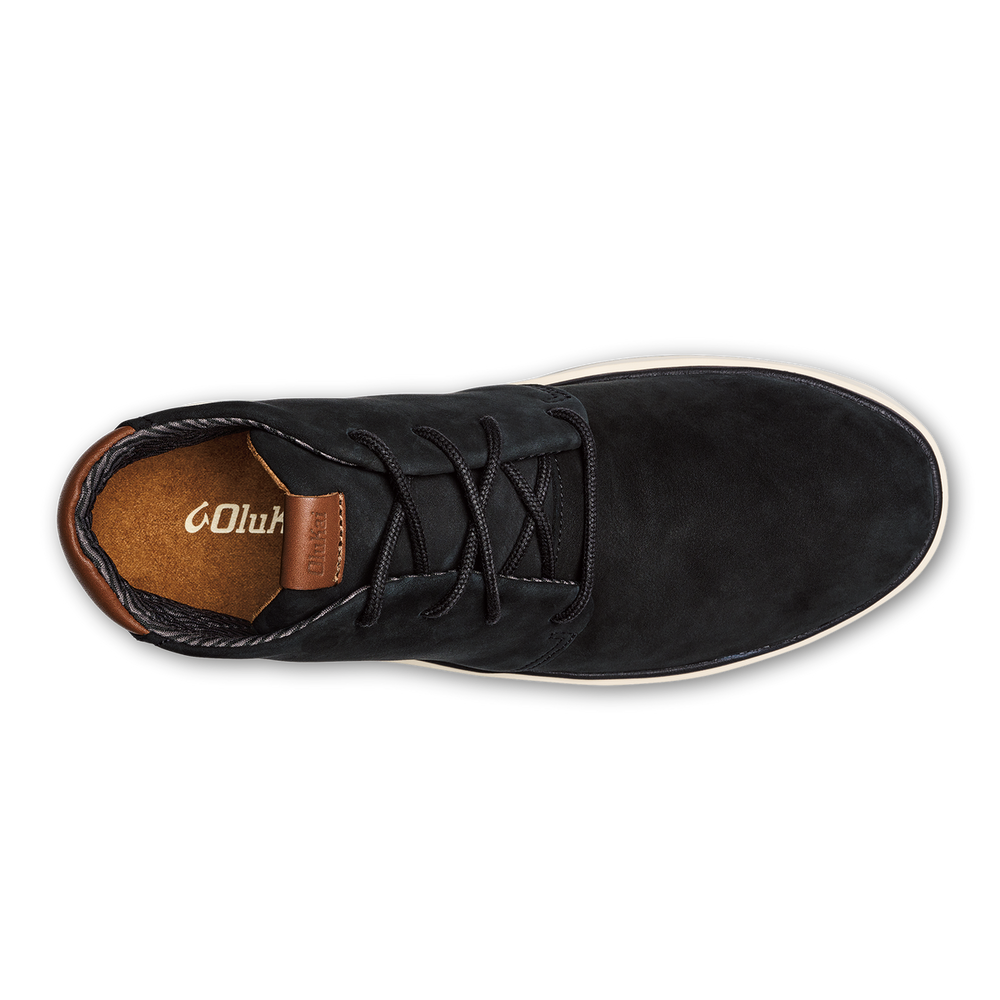Papakū 'Ili Men’s Waterproof Leather Boots- Black | OluKai Men
