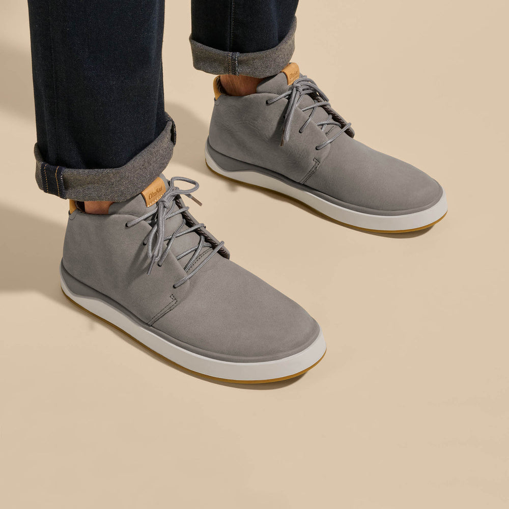 Papakū 'Ili Men’s Waterproof Leather Boots- Graphite | OluKai Men