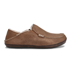 Moloā Men's Leather Slippers - Toffee / Dark Wood | OluKai Men
