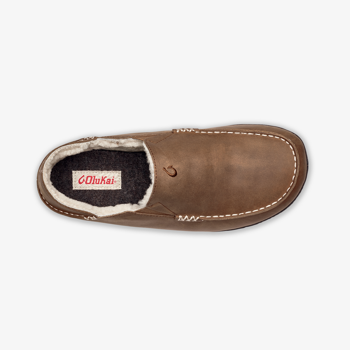 Moloā Men's Leather Slippers - Toffee / Dark Wood | OluKai Men