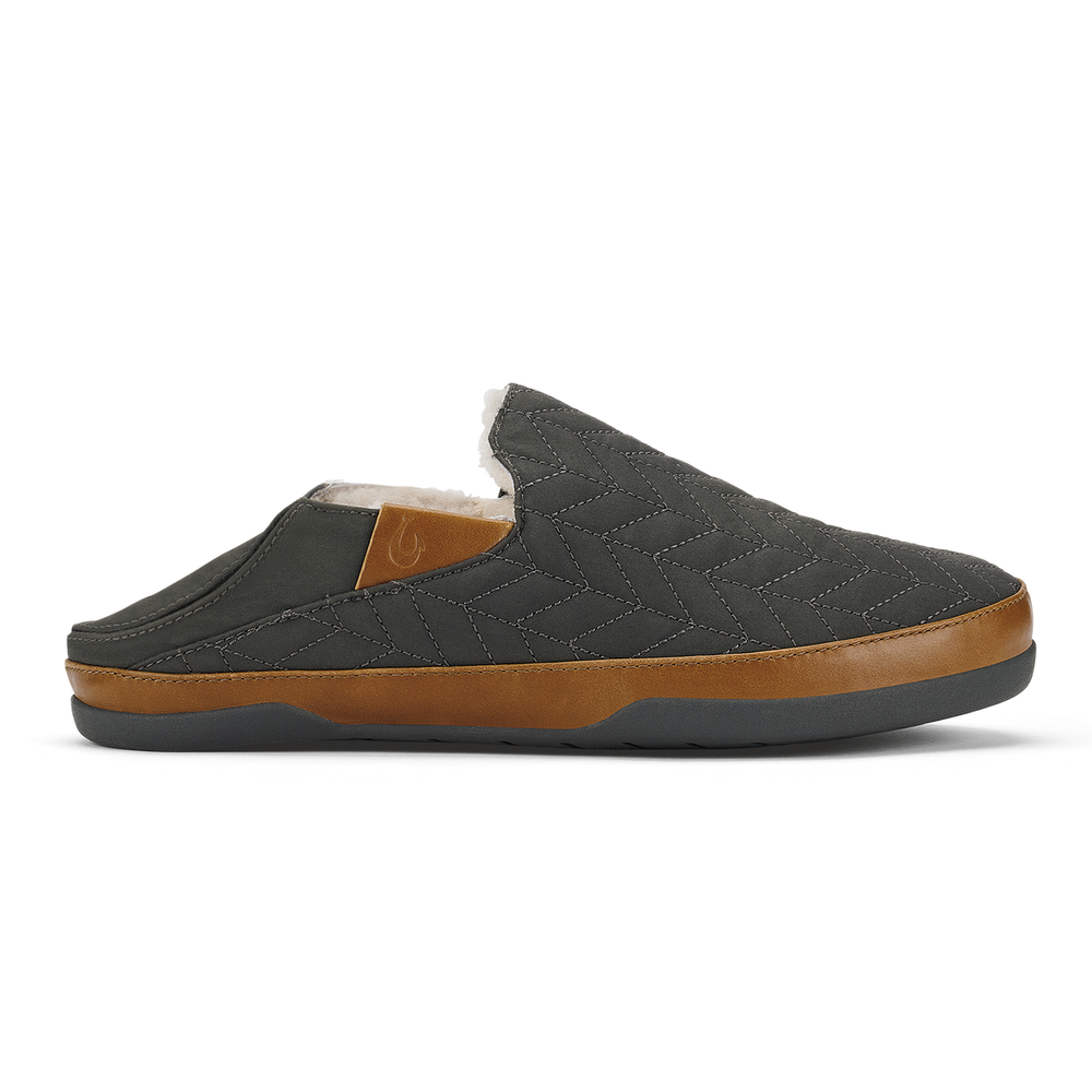 Hanohano Men’s Waxed Canvas Slippers - Dark Shadow | OluKai Men