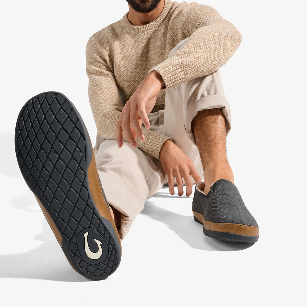 Hanohano Men’s Waxed Canvas Slippers - Dark Shadow | OluKai Men