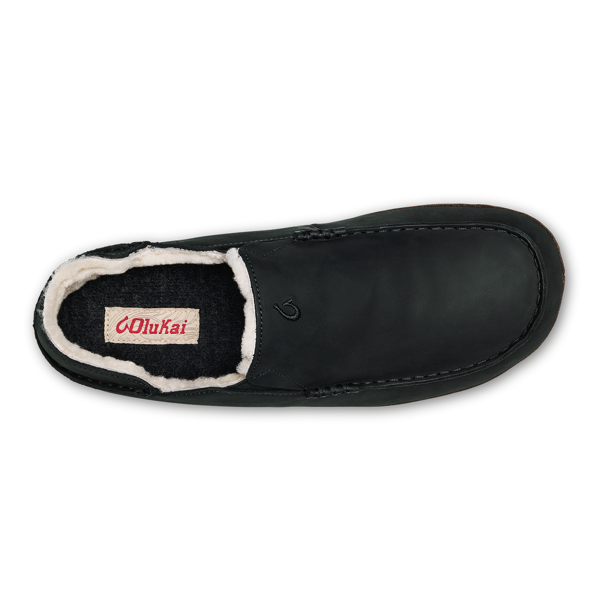 Moloā Slipper - Black / Dk Java | OluKai Men