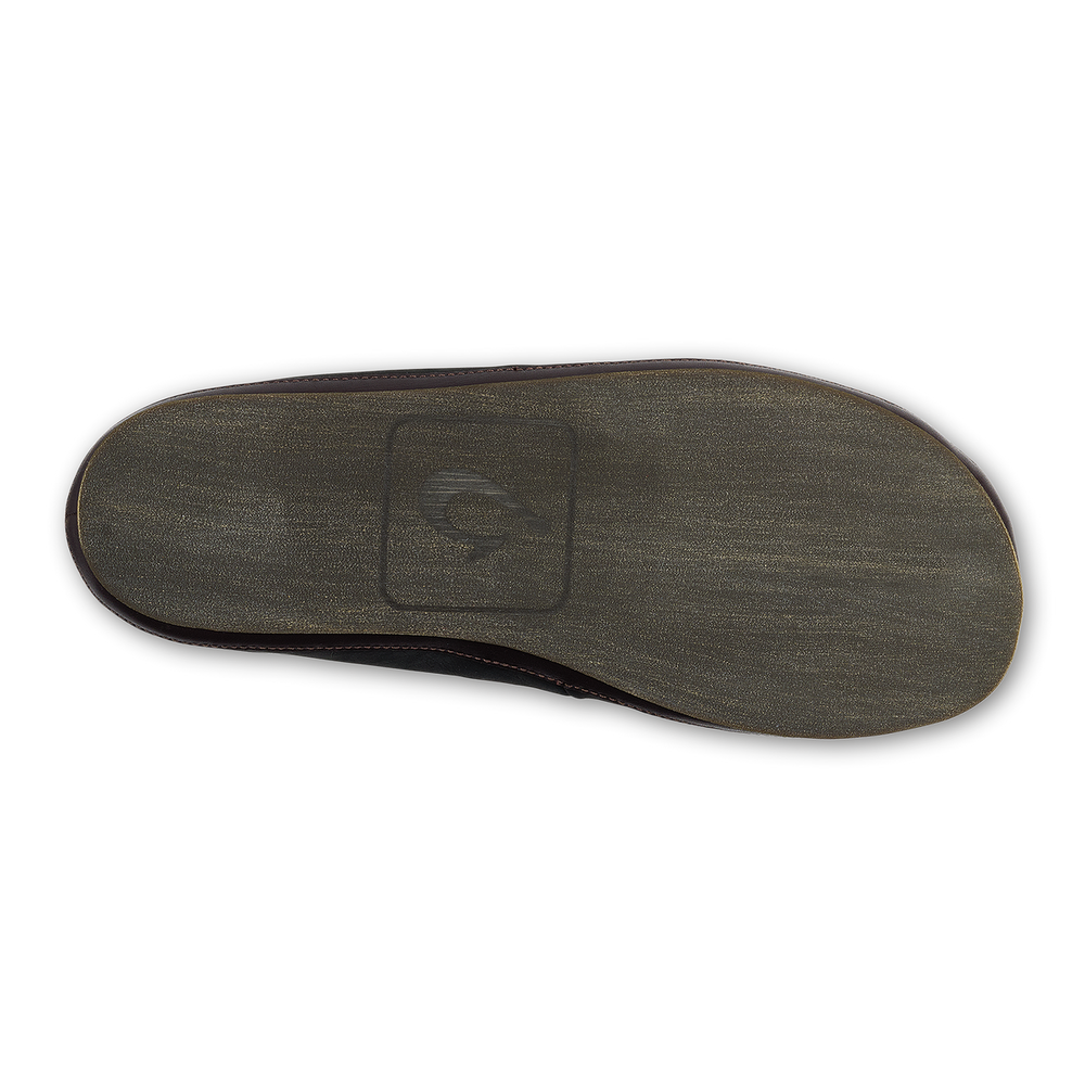 Moloā Slipper - Black / Dk Java | OluKai Men