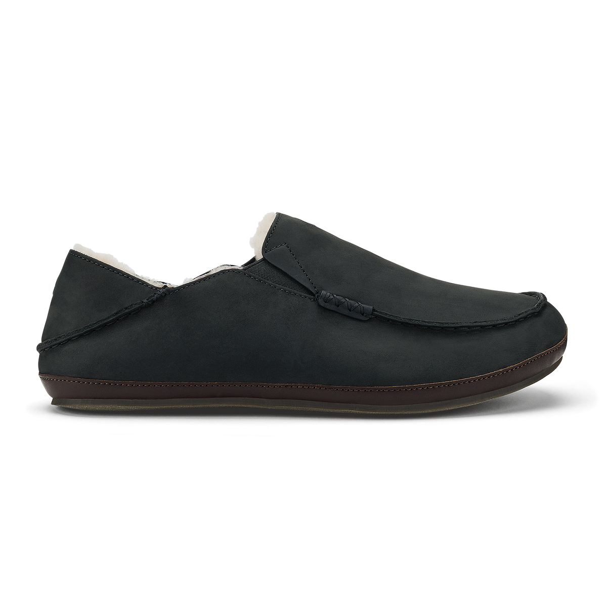 Moloā Slipper - Black / Dk Java | OluKai Men