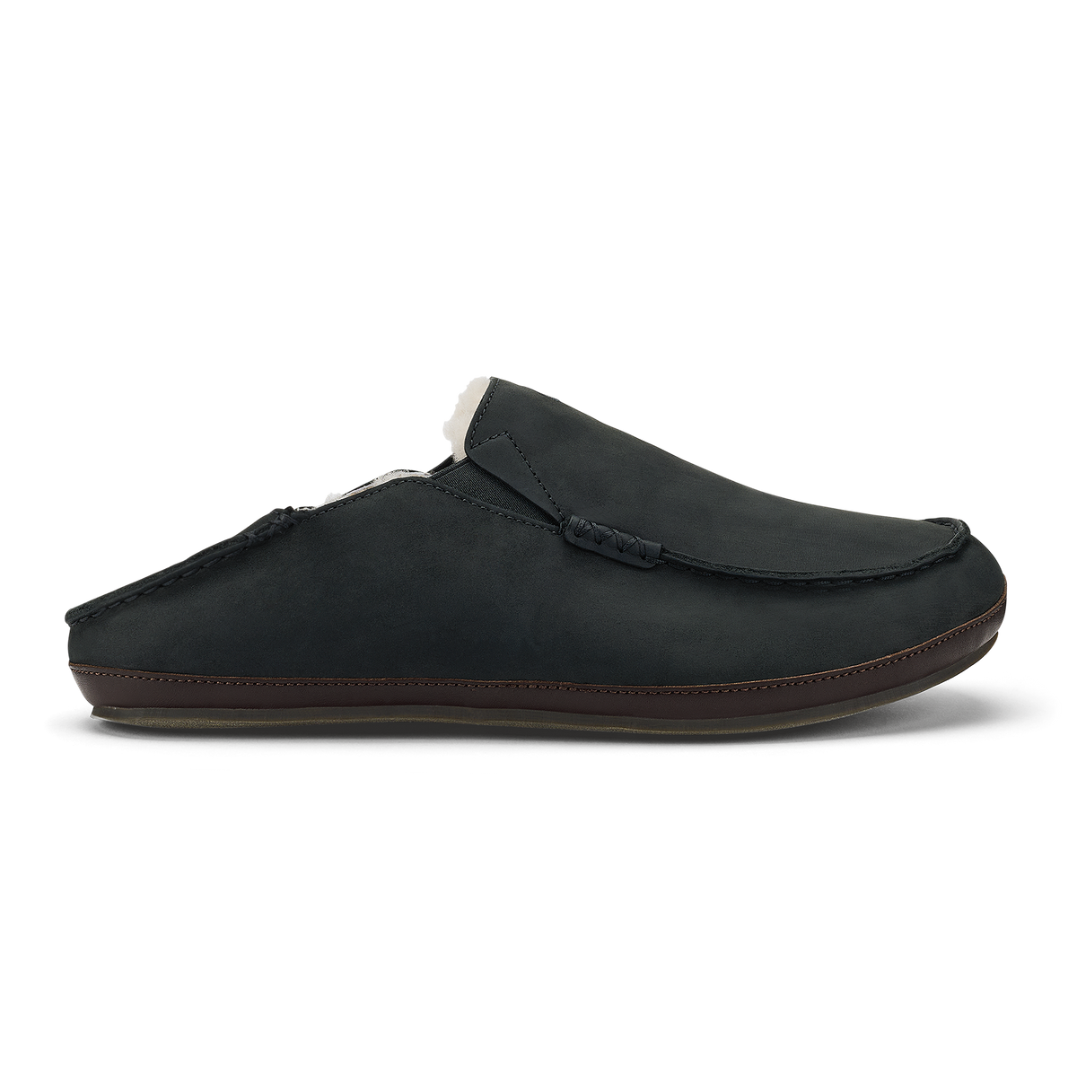 Moloā Slipper - Black / Dk Java | OluKai Men