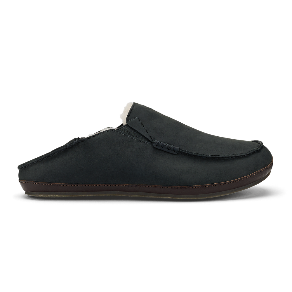 Moloā Slipper - Black / Dk Java | OluKai Men