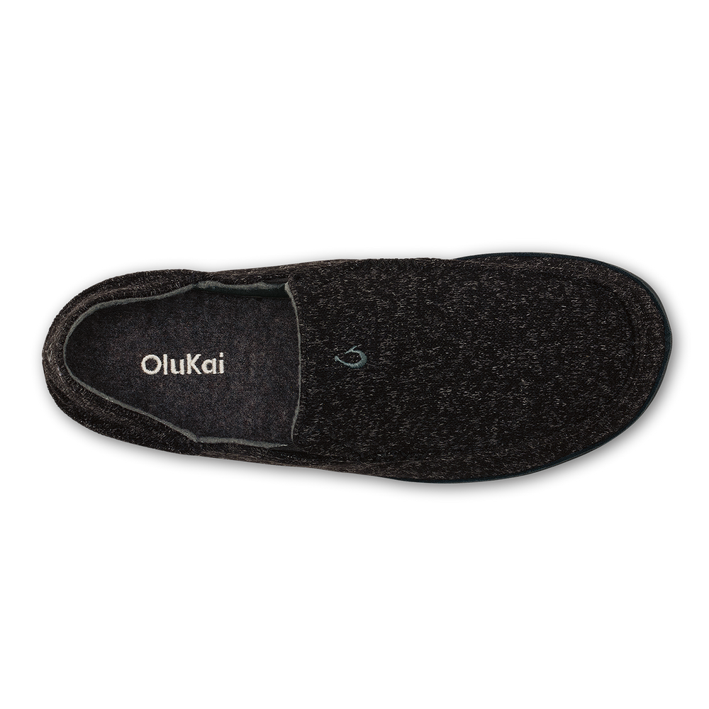 Moloā Hulu Men’s Wool Slippers - Black | OluKai Men