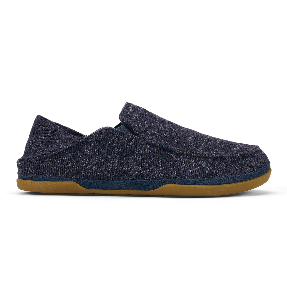 Moloā Hulu Men’s Wool Slippers - Trench Blue | OluKai Men