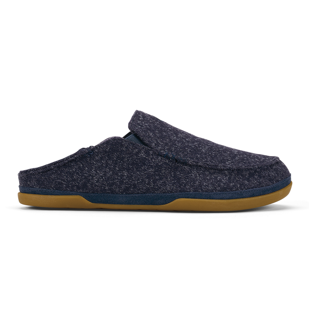 Moloā Hulu Men’s Wool Slippers - Trench Blue | OluKai Men