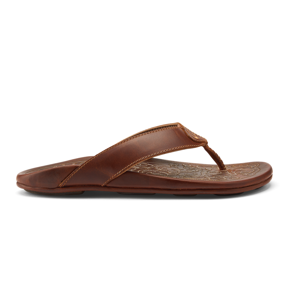 Mekila Men's Full-Grain Leather Beach Sandals - Natural | OluKai Men