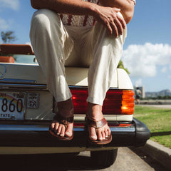 Mekila Men's Full-Grain Leather Beach Sandals - Natural | OluKai Men