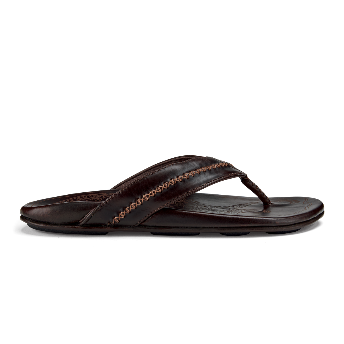 Mea Ola Men's Leather Beach Sandals - Dark Java | OluKai Men