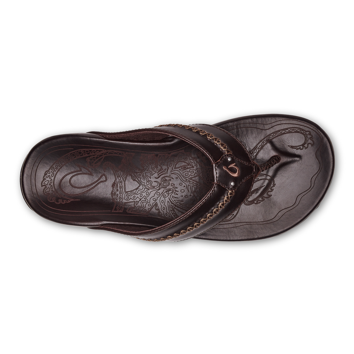 Mea Ola Men's Leather Beach Sandals - Dark Java | OluKai Men