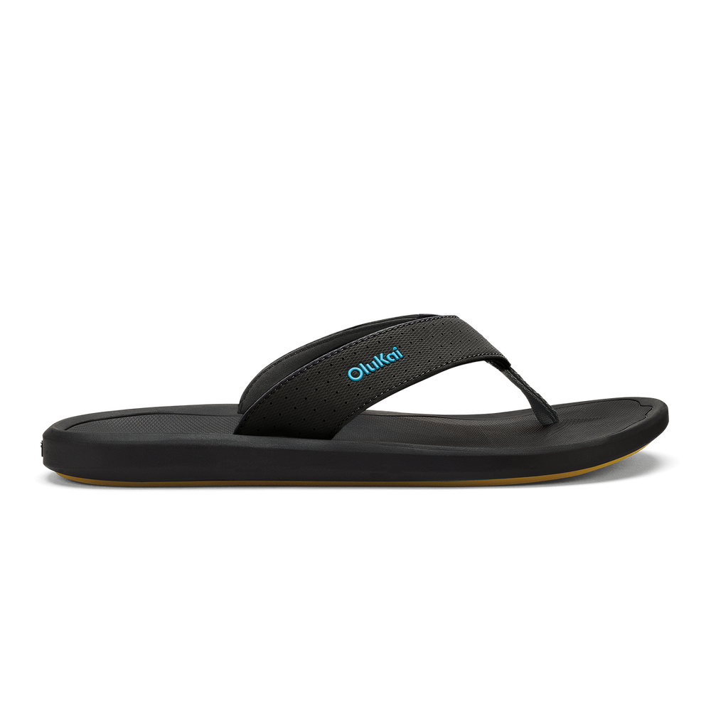 Ki‘i Men’s Water Ready Beach Sandals - Lava Rock / Bold Blue | OluKai Men