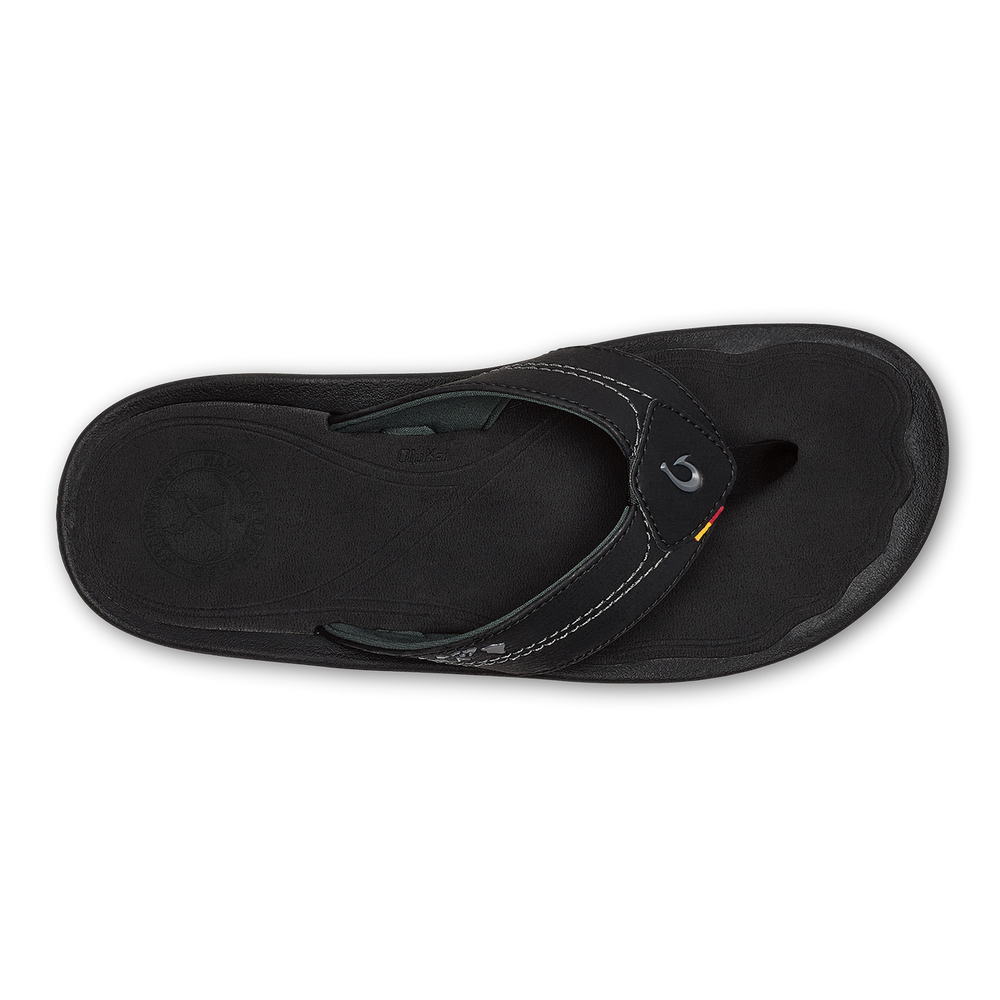 Kīpī Men’s Comfortable Beach Sandals - Black | OluKai Men