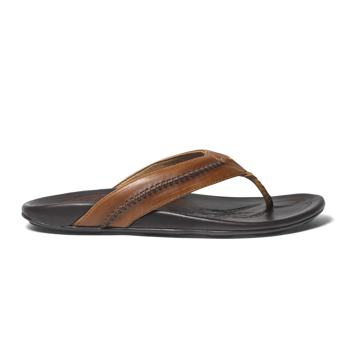 Mea Ola Men's Leather Sandals - Tan / Dark Java | OluKai Men