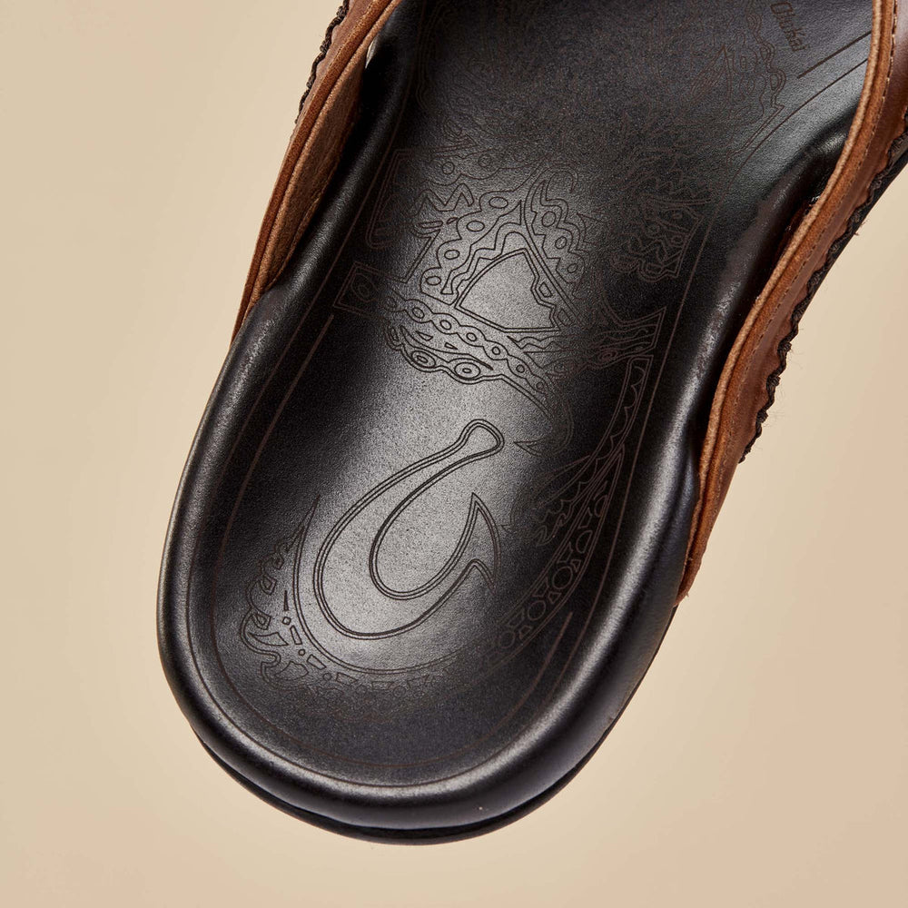 Mea Ola Men's Leather Sandals - Tan / Dark Java | OluKai Men