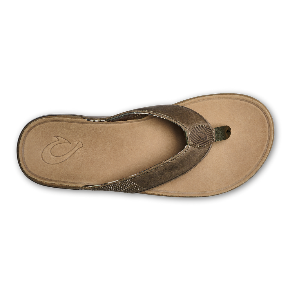 Tuahine Men's Waterproof Leather Beach Sandals - Hunter | OluKai Men