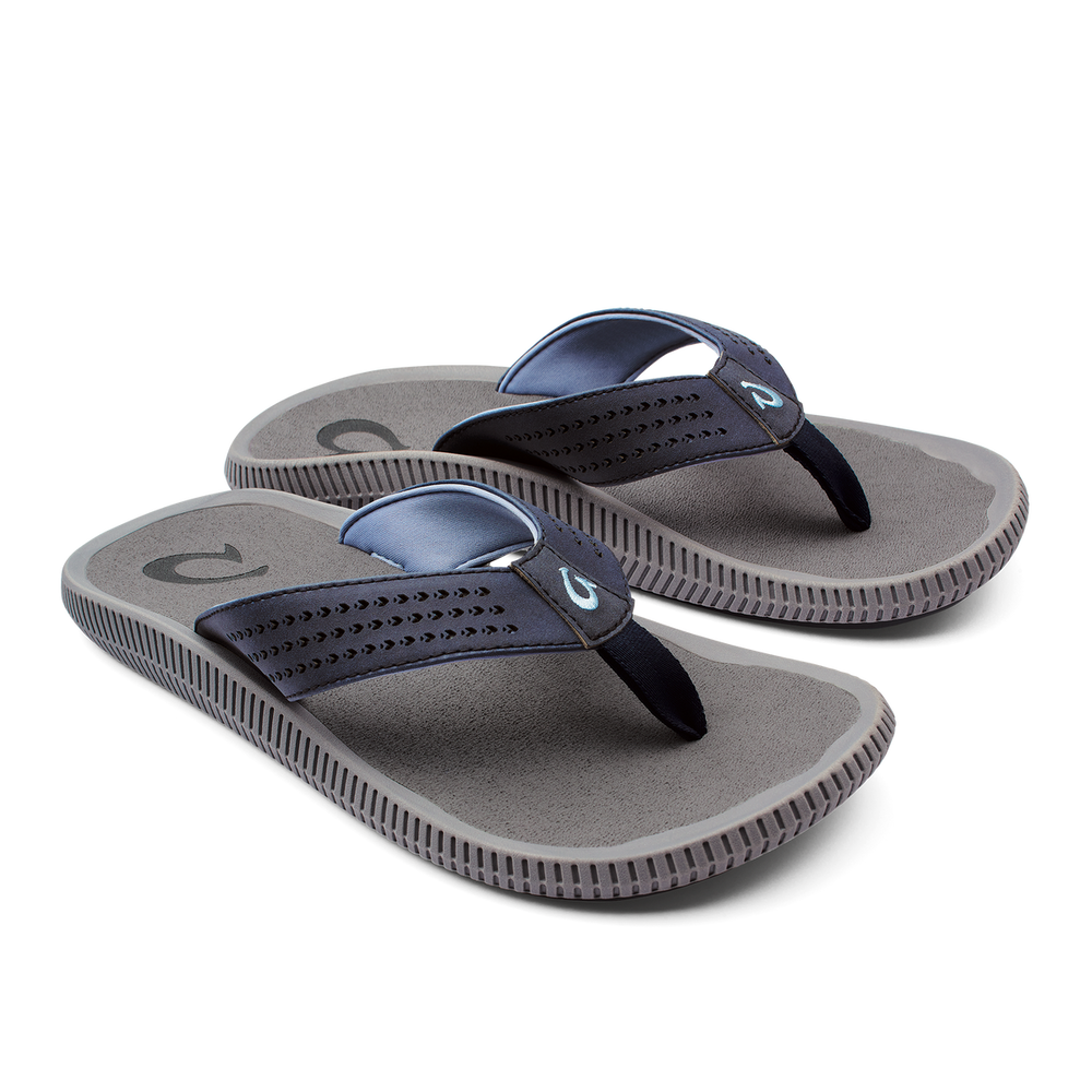 Ulele Men's Beach Sandals - Blue Depth / Charcoal | OluKai Men