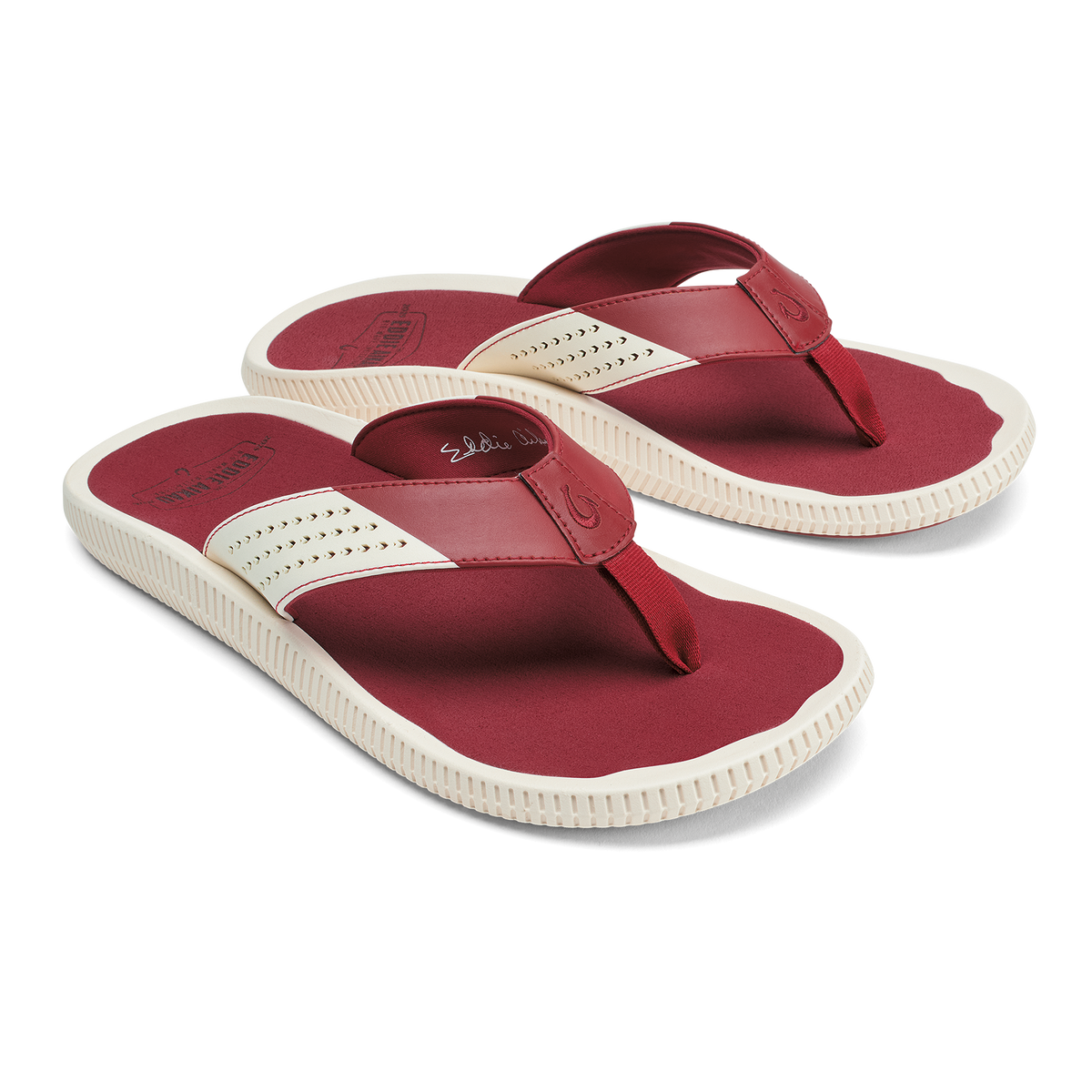 Ulele - Off White / Deep Red | OluKai Men